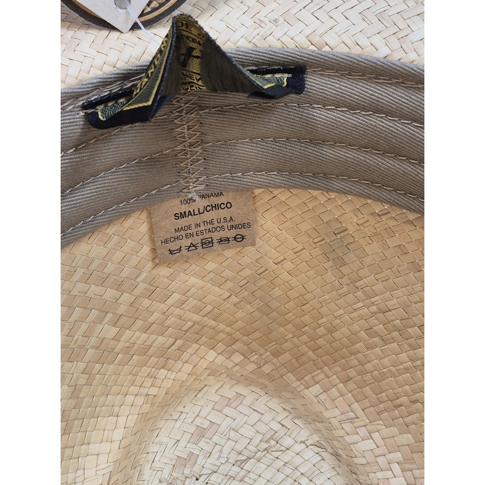 Scala Hat Fedora Mens S Beige Straw Wide Brim Water Resistant Handmade - Picture 5 of 9